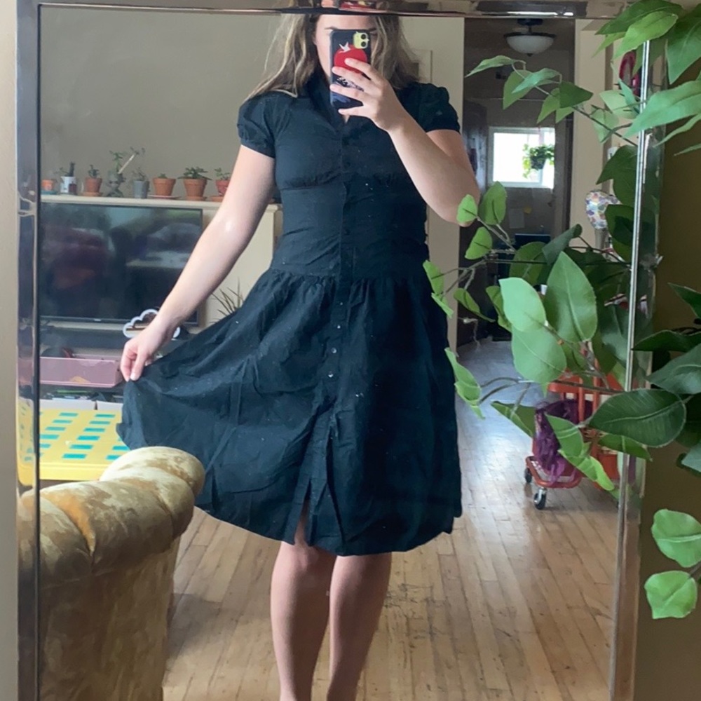 Black corset/float mid length dress